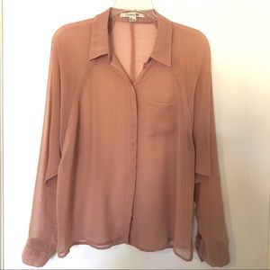 Dusty Rose sheer blouse